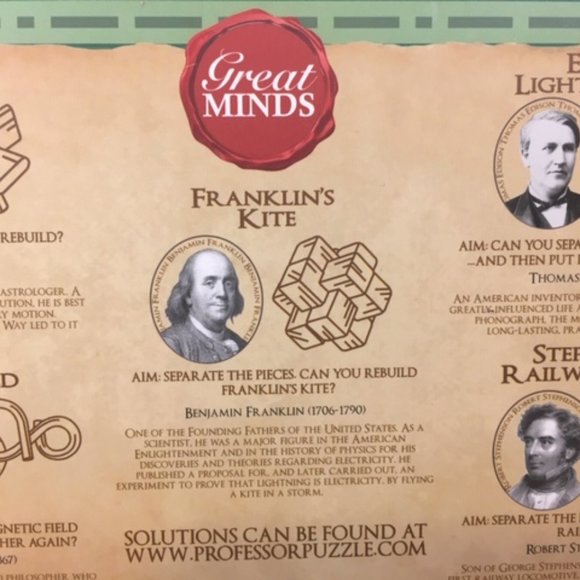 Professor Puzzle Great Minds Set of 5 Puzzle Compendium - Great Brain Games - Picture 4 of 6